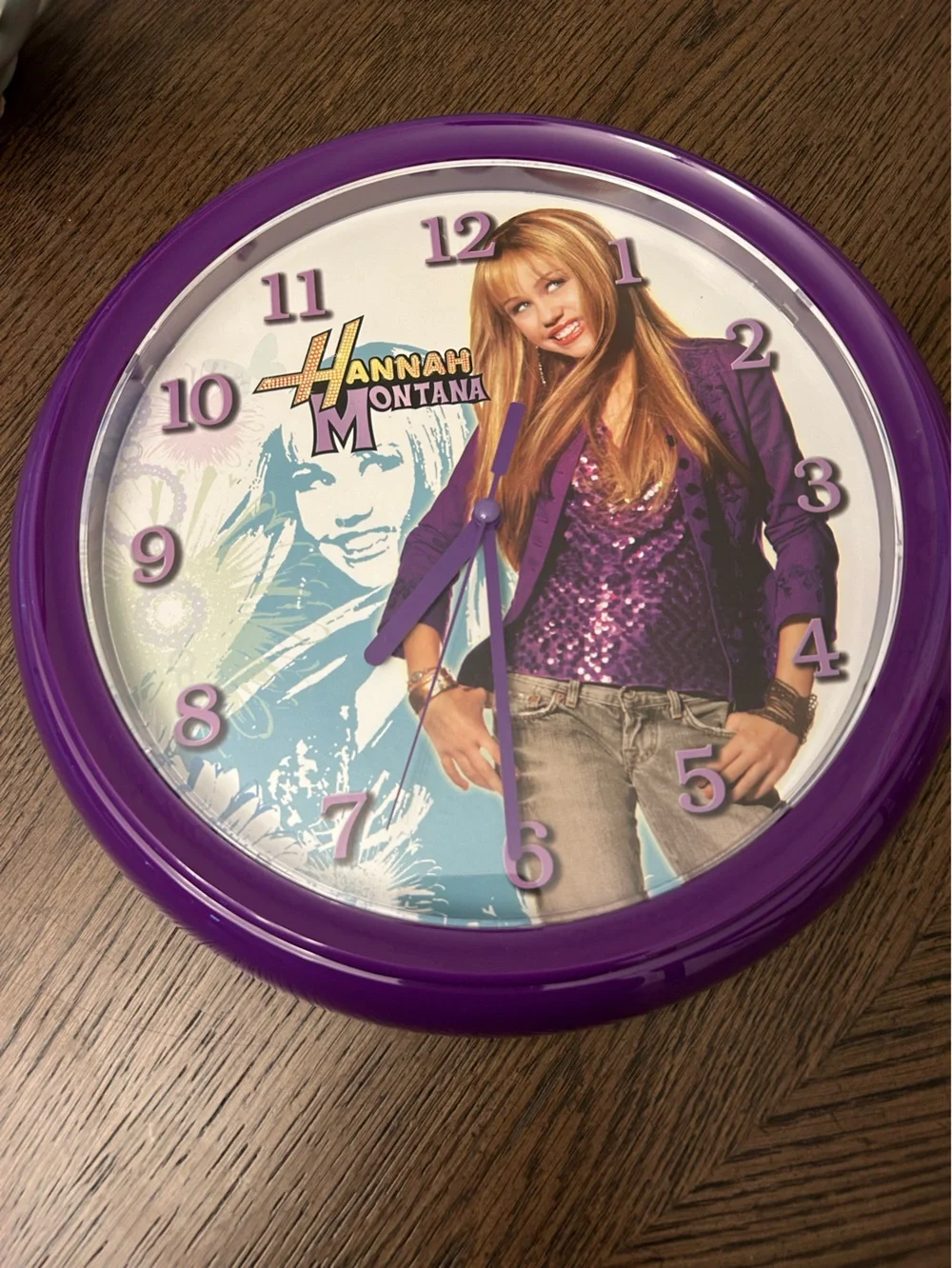 Hannah Montana Purple Frame Wall Clock Decor